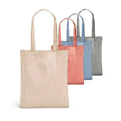 Sacola com alças de 65cm em algodão reciclado