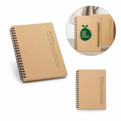 Bloco de anotação papel kraft, 70 folhas não pautadas papel pedra