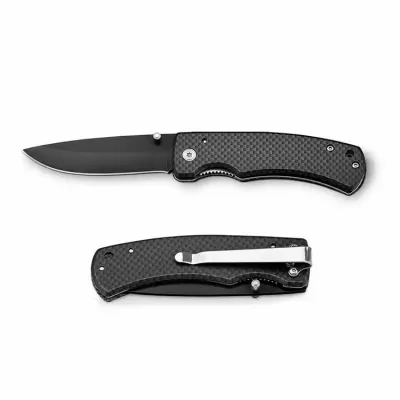 Canivete em aço inox e metal com fecho de segurança