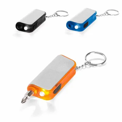 Chaveiro com LED e ferramenta - cores variadas