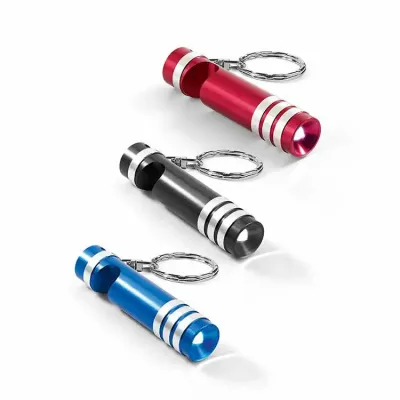Chaveiro de metal com LED e abridor de garrafas