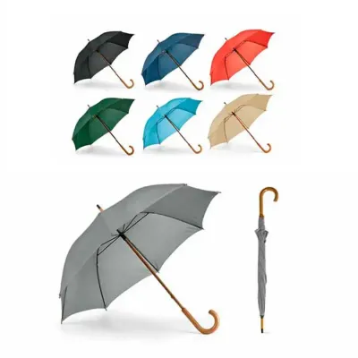 Guarda chuva com haste em madeira 