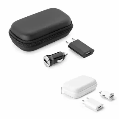 Kit de adaptadores USB nas cores preto e branco