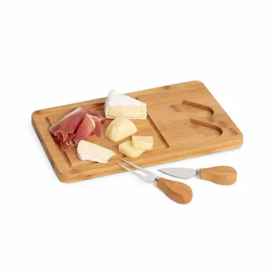 Tábua de queijos, Tamanho total (CxD): 310 x 180 x 15 mm | Caixa: 316 x 186 x 25 mm