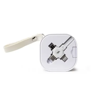 Cabo USB retrátil com suporte para celular