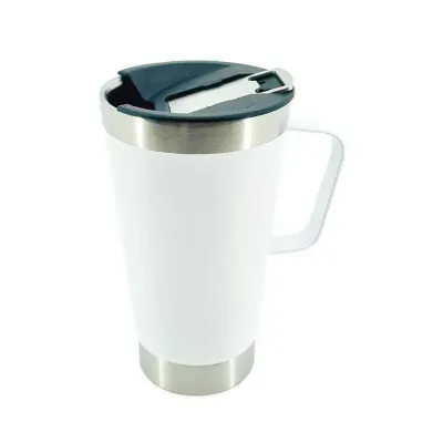 Caneca Térmica Branca Inox com Abridor 550ml