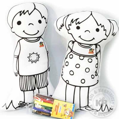 Almofada personalizada para pintar com recorte especial Dia das Crianças