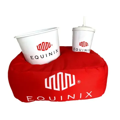 Kit almofada de pipoca, balde e copo