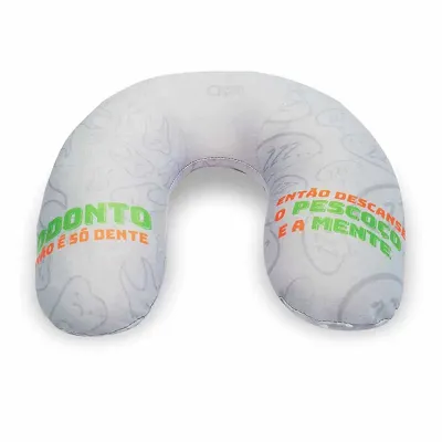 Almofada de Pescoço cinza personalizada com estampa