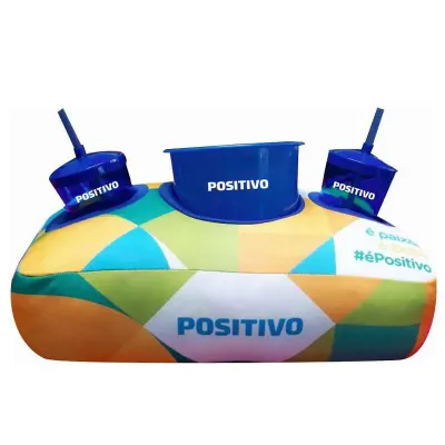 Almofada de Pipoca com balde e copos com canudo