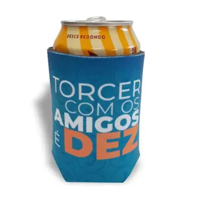 Porta Latas de Neoprene na cor azul