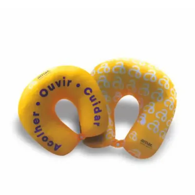 Almofada de pescoço amarela personalizada