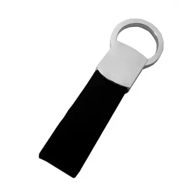 Chaveiro de couro e metal