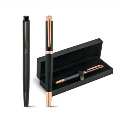 Caneta Roller de Metal em Estojo Almofadado Personalizada