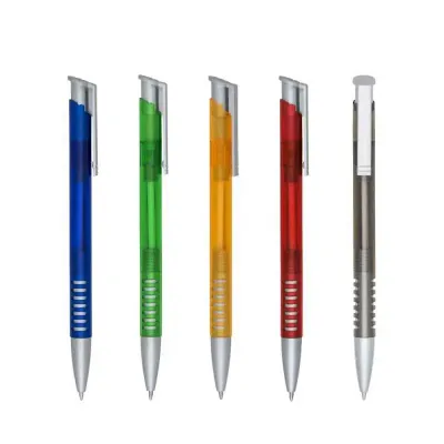 Caneta Plástica Color Transparente Personalizada