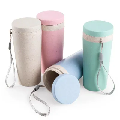 Copo bambu com tampa