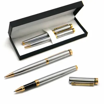 Conjunto de Canetas Metal Roller com Tampa e Girató 1