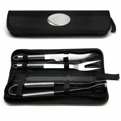 Kit Churrasco 3 pças Inox com Estojo 1