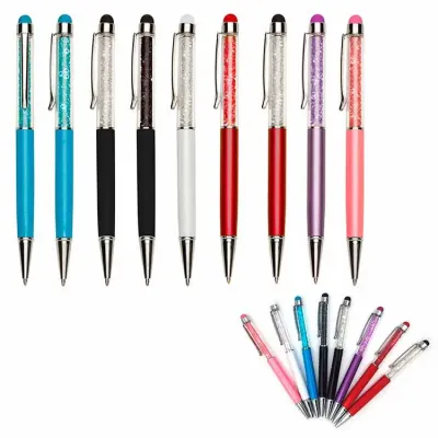 Caneta de Metal Touch com Cristais 1