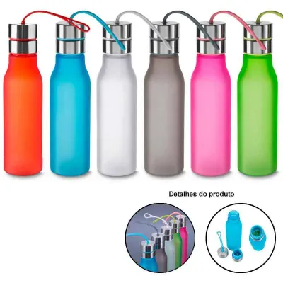 Squeeze/Garrafa de Plástico 600 ml com Filtro e Alça de Silicone 1