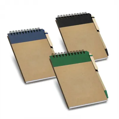 Bloco de Anotações Capa Dura Ecológico com Caneta 1