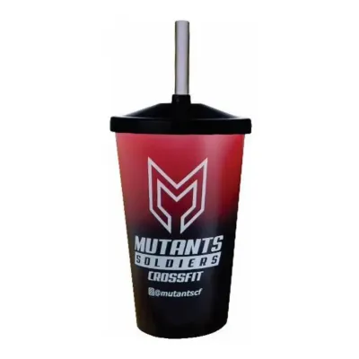 Copo Twist ou Liso 550ml com Tampa e Canudo Jateado 1 Cor 1