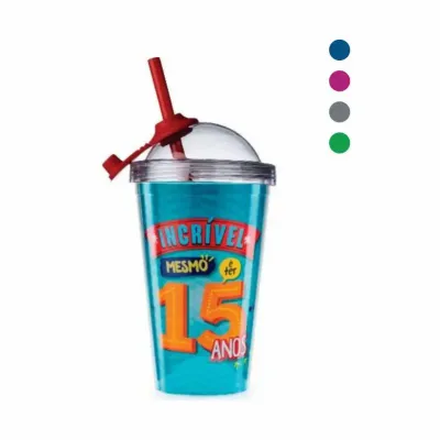 Copo Parede Dupla com tampa Bola - Papel Fotográfico 1