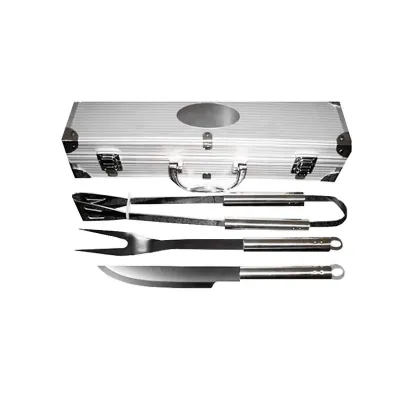 Kit Churrasco 3pçs com Maleta Inox 1