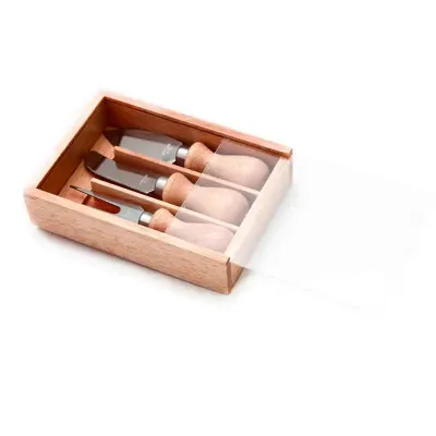 Kit Queijo 3 pçs e Esjoto de Madeira 1