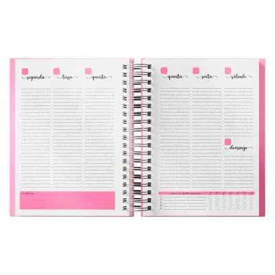 Agenda capa rosa personalizada