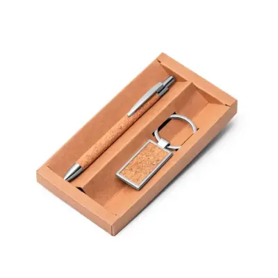 Kit ecológico de caneta e chaveiro personalizado