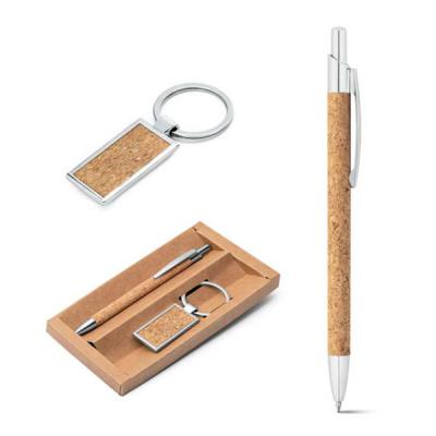 Kit ecológico personalizado de caneta e chaveiro