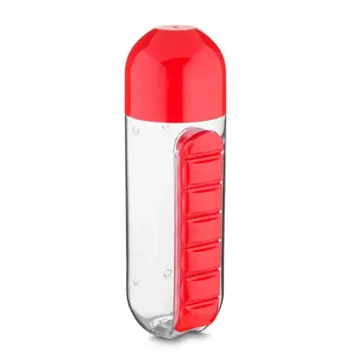 Squeeze 700ml vermelho com porta-comprimido