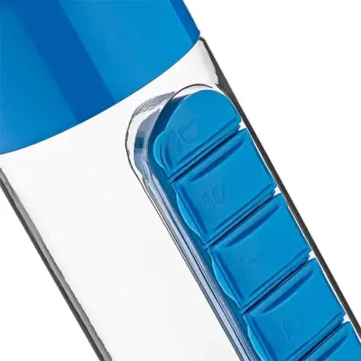Squeeze 700ml azul com porta-comprimido