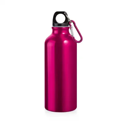 Squeeze de Metal Personalizado com Mosquetão 500ml Metal com pintura metalizada, tampa de bico ro...