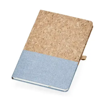 Caderneta A5 Cortiça com detalhe azul