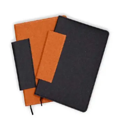 Caderno em couro personalizado e porta caneta - 2 cores