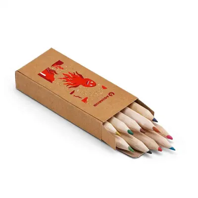 Caixa de cartão com 10 mini lápis de cor - com perosnalização