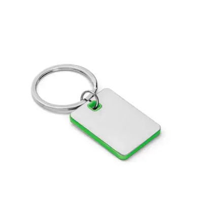 Chaveiro em metal com a lateral verde