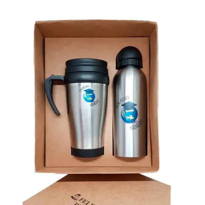 Kit com Caneca e Squeeze Personalizado