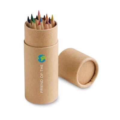 Kit para colorir em tubo com 12 lápis de cor personalizado