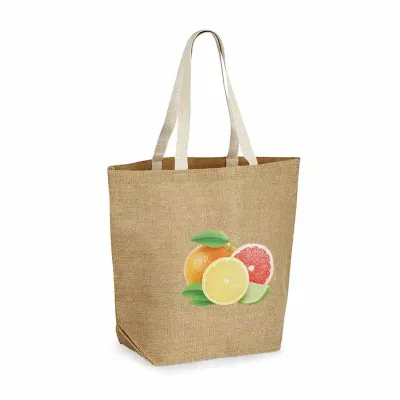 Sacola de juta com laminado no interior 