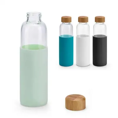 Garrafa de vidro personalizada para água com tampa