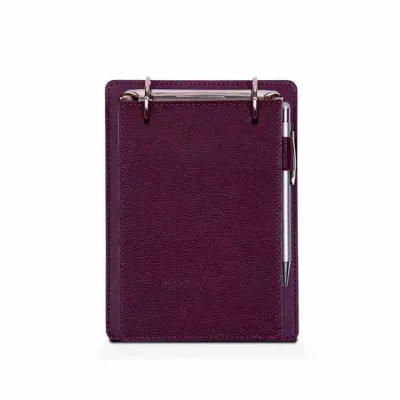 Porta-bloco em couro com ferragem fichário