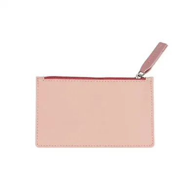 Porta documentos em couro na cor rosa 
