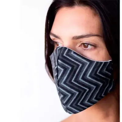 Máscara de proteção em tecido duplo de algodão mescla