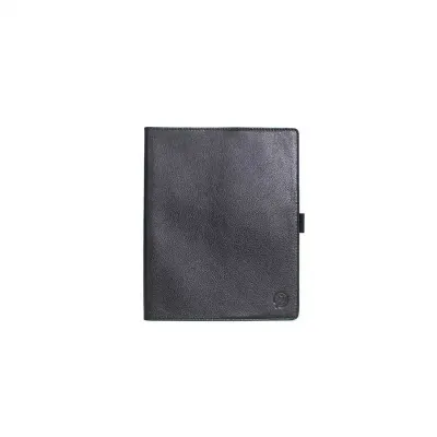 Caderno de couro sofisticado com porta-caneta