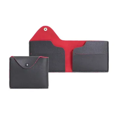 Carteira com divisórias horizontais para cartões, porta-cédulas