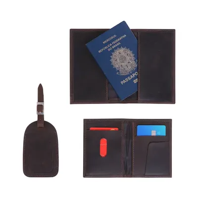 Kit viagem em couro