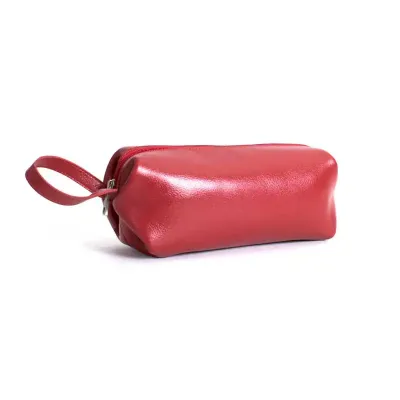 Nécessaire em couro com alça de mão